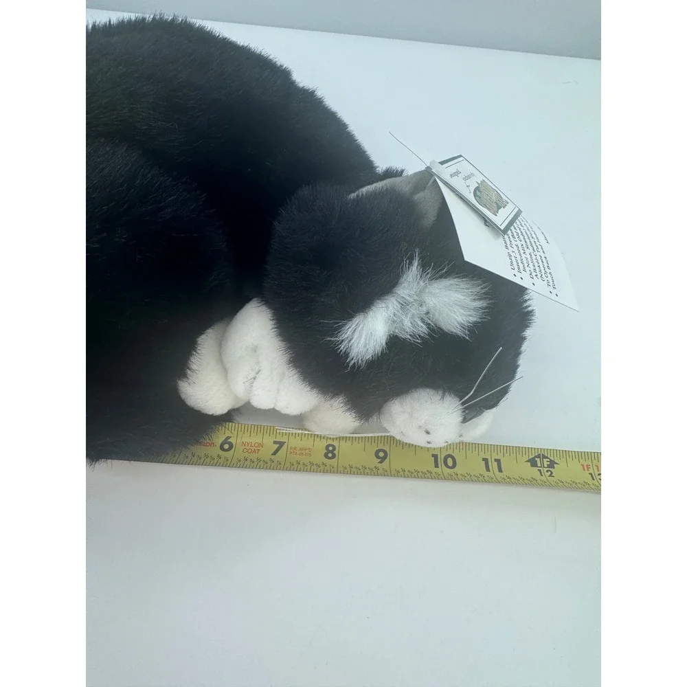 Collections Etc Cat Plush Black White Purring Stuffed Animal Toy 13013 New